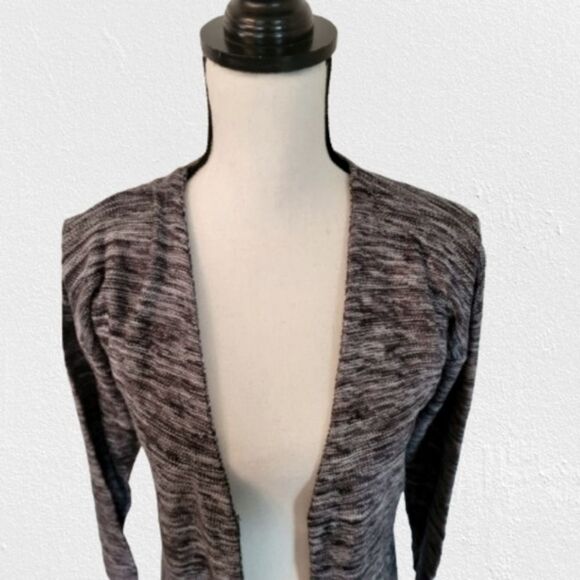 Cupio long sleeve open cardigan grey heather with fringe, size M - Picture 4 of 8